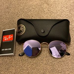 RayBan Purple Round Metal Sunglasses